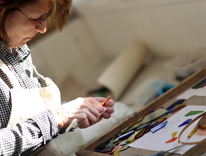 Student working in the workshop